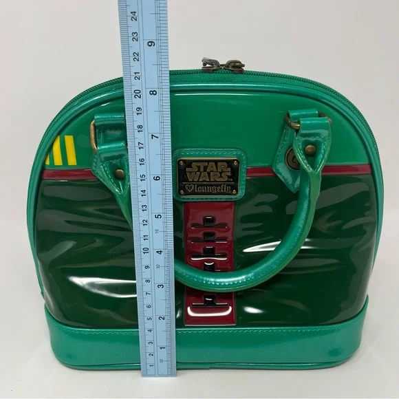 Loungefly Bag Purse Star Wars BOBA FETT Green Disney Zip Around Double Handles - Picture 11 of 12